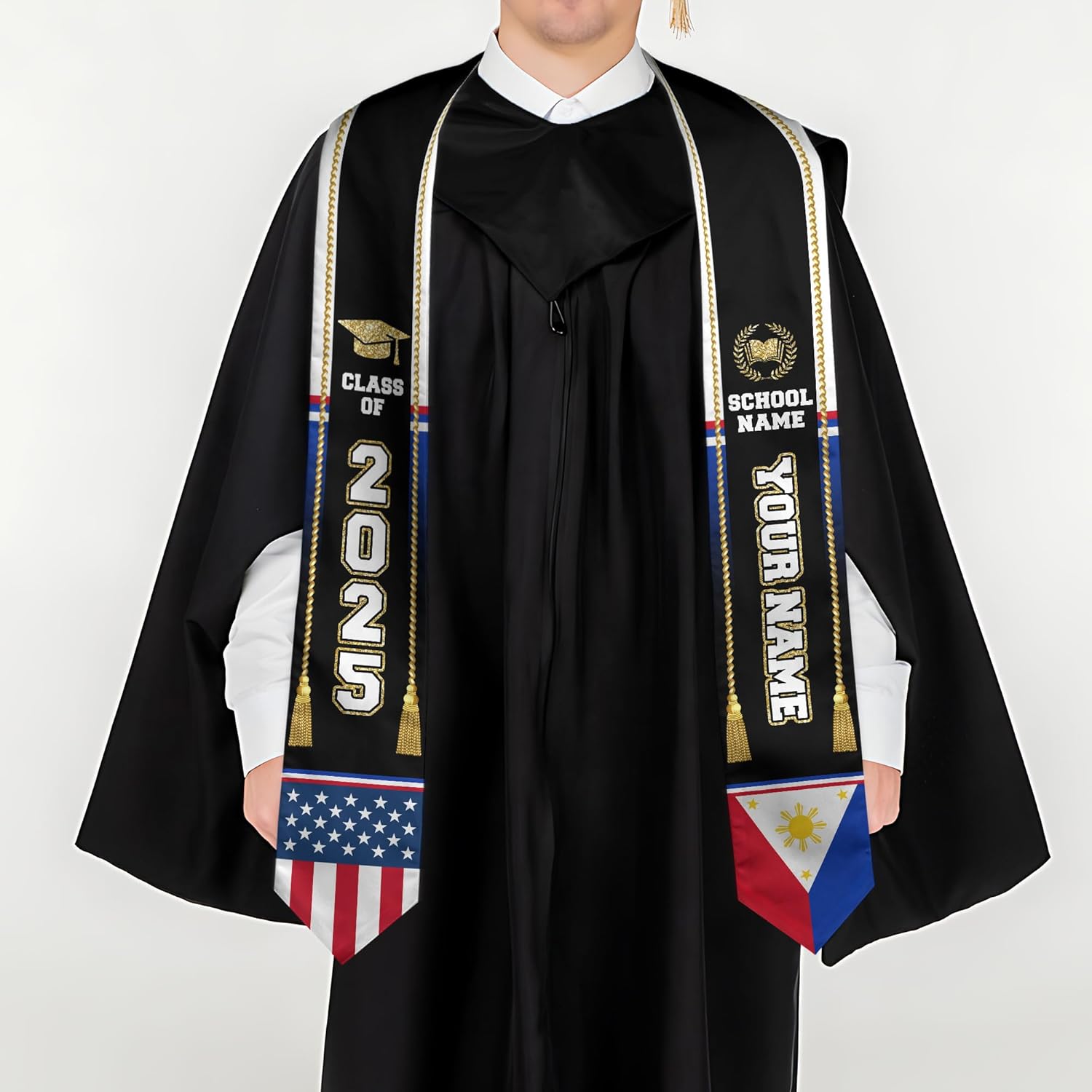 Customize Filipino Graduation Sash, Philippines Graduation Stole, Philippine Graduation Sash 2025