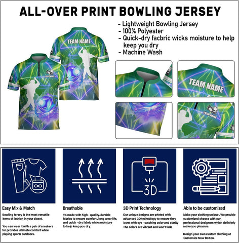 Ligthuy Personalized Bowling Jersey 3D, Bowling Shirts for Team, Bowling Shirt Unisex for Men Women, Bowling Shirts for Men 2