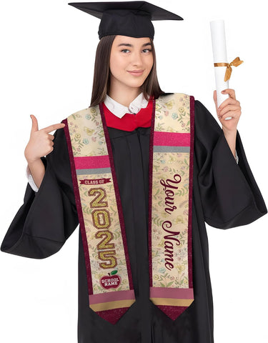 Pretyprints Personalized Class Of 2025 Teacher Graduation Stole Custom Teacher Pencil Graduation Sash Gift College Graduation