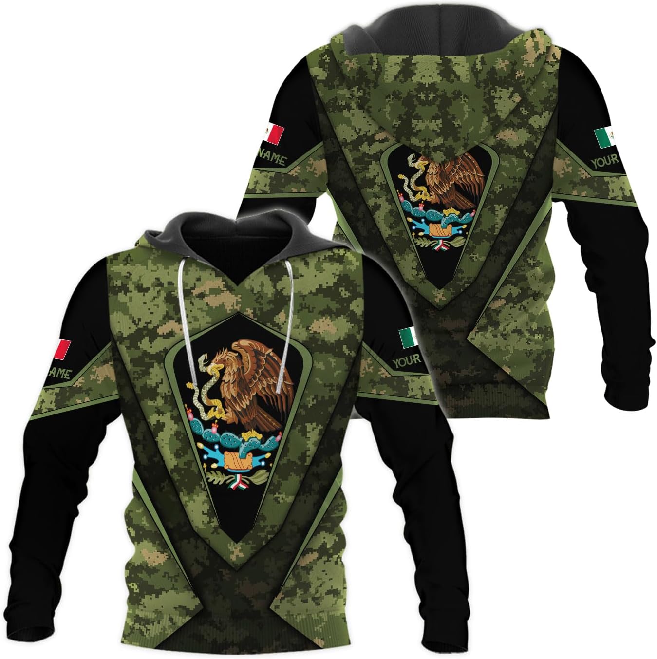 RoyalBro Personalized Mexico Shirt, Camisas de Mexico Customized Mexican Shirts Mexican Flag Mexico 3D Shirt for Men Women