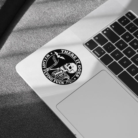 3Pcs There it Goes My Last Flying Fuck Sticker, F*ck Sticker, Funny Meme Skeleton Stickers, There It Goes My Last Flying Fu*k Decal, Skull Sticker- Sticker for Laptop Water Bottle Phone Hard Hat 3"