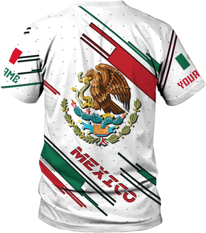 Podagree Personalized Name Mexican Shirts for Men 3D, Customized Mexico Shirts for Men, Mexico Shirts for Women Mexico Shirt