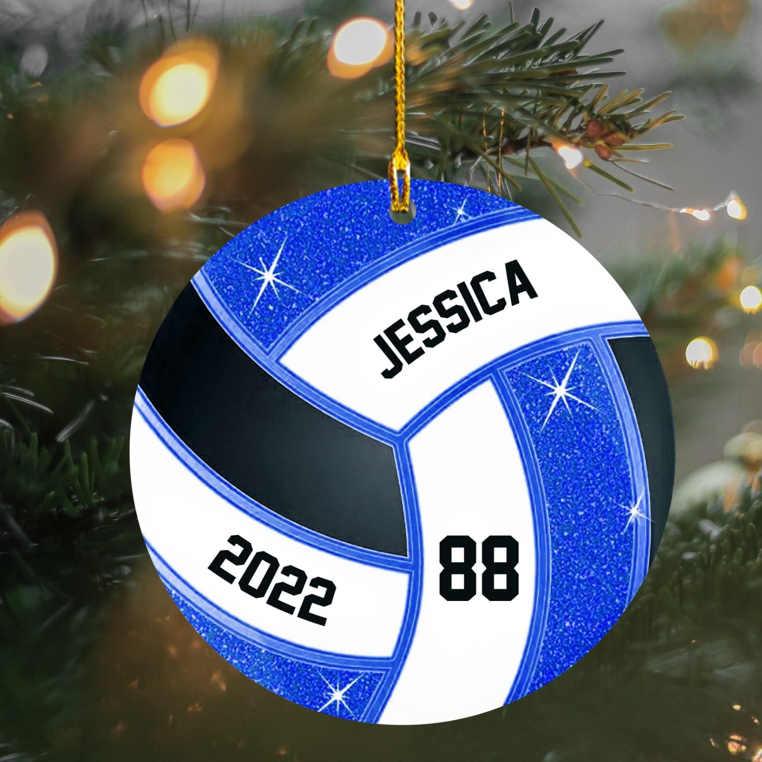 Mostprints Personalized Name Volleyball Ornament for Chrismas 2023, Custom Wood Volleyball Ornaments for Christmas Tree, Volleyball Ornaments for Men, Boy Christmas Pine Tree Hanging