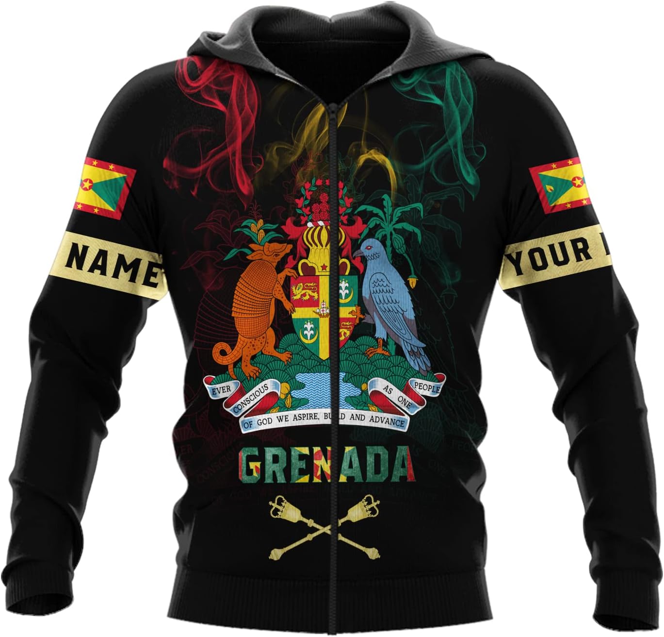 Podagree Personalized Grenada T-Shirt 3D, Proud Grenadan Tshirt, Grenada Flag Grenadian Pride Grenadian Heritage Shirt