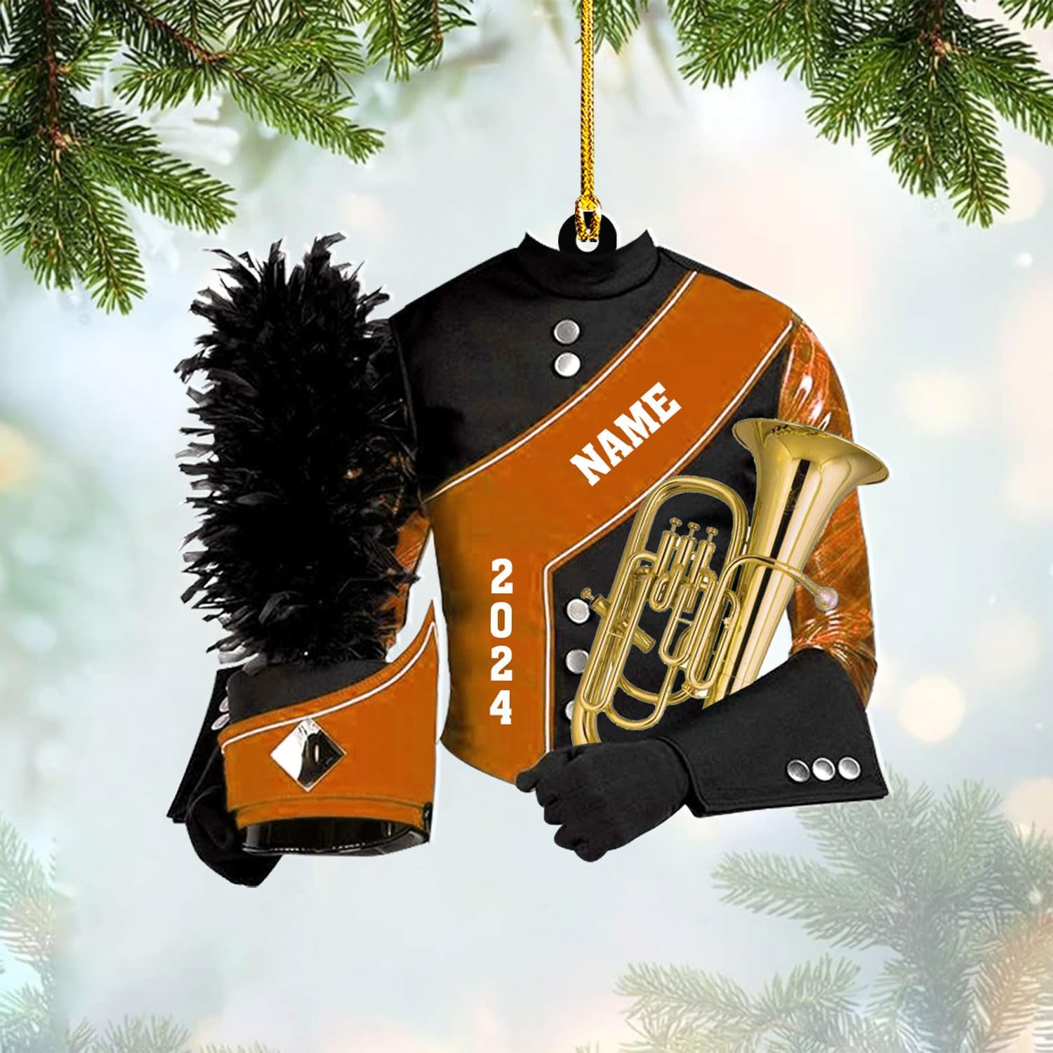 AOVL Custom Marching Band Ornament Music Ornament Marching Band Teacher Gifts Music Marching Band Gifts Band Director Gifts Music Ornament Marching Band Teacher Gifts Music (MB2)
