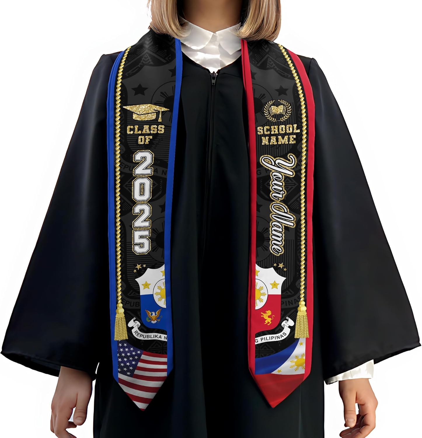 Customize Filipino Graduation Sash, Philippines Graduation Stole, Philippine Graduation Sash 2025