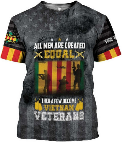 Ligthuy Personalized Name Vietnam Veteran Shirts 3D, Veterans Shirts for Men and Women, Veteran's Shirt Vietnam Veteran S-5XL