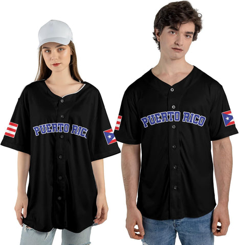 Personalized Puerto Rico Baseball Shirt,Customized Team Name Puerto Rican Baseball Jersey for Men,Women S-5XL