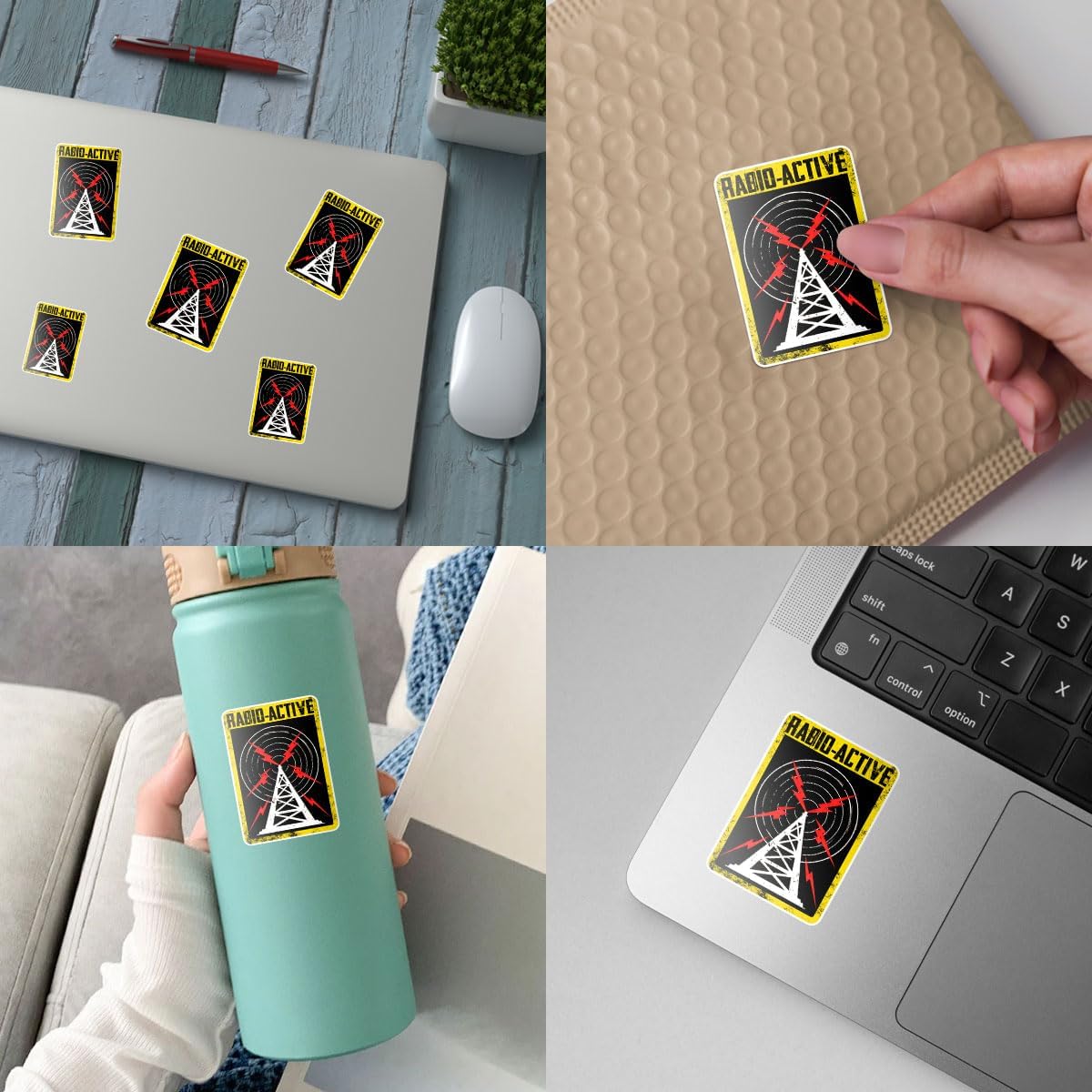3Pcs Radio-Active Sticker Radio Active Stickers Ham Radio Amateur Operator Funny Ham Radio Sticker Amateur Radio Gift Transmitter Radio Station Decal for Laptop Bottle Phone Car Hard Hat 3"x3"