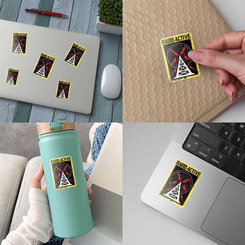 3Pcs Radio-Active Sticker Radio Active Stickers Ham Radio Amateur Operator Funny Ham Radio Sticker Amateur Radio Gift Transmitter Radio Station Decal for Laptop Bottle Phone Car Hard Hat 3"x3"