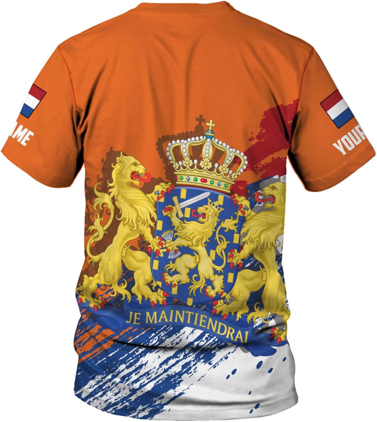 MoonArt Personalized Netherlands Shirts Dutch Coat of Arms Flag Netherlands 3D Shirts Holland Lion Dutch Pride Gift