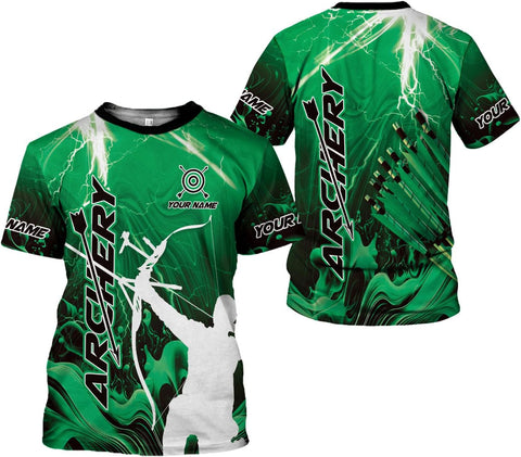 Custom Archery T-Shirt Bow and Arrow Personalized 3D Shirts for Archer Men Women Target Team Archery Apparel Gifts