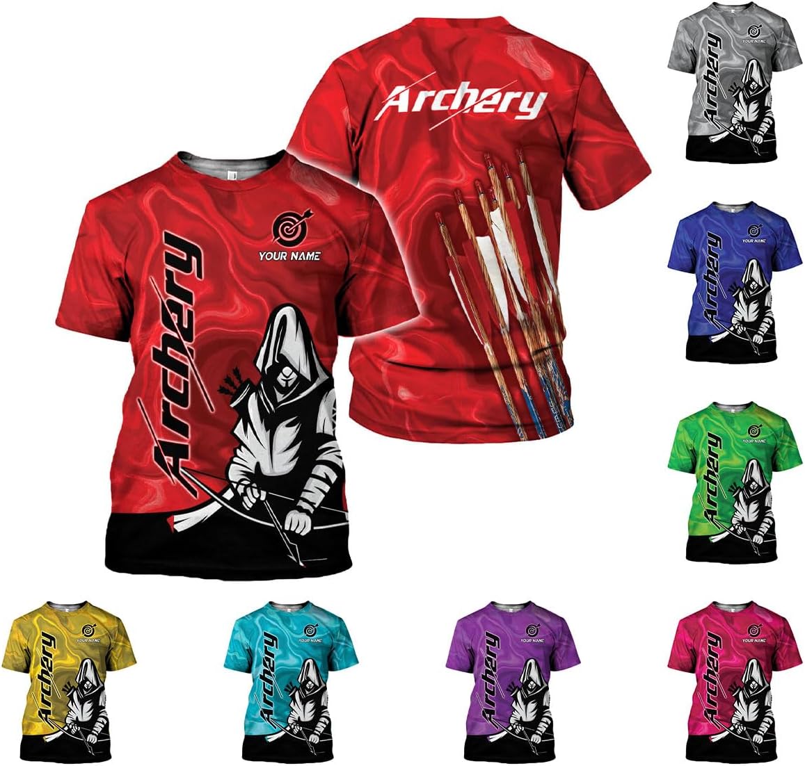 Artparel Personalized Archery Shirt 3D Archery Target Bow Archery Shirts for Men Women Archer Archery Lovers T-Shirt S-5XL