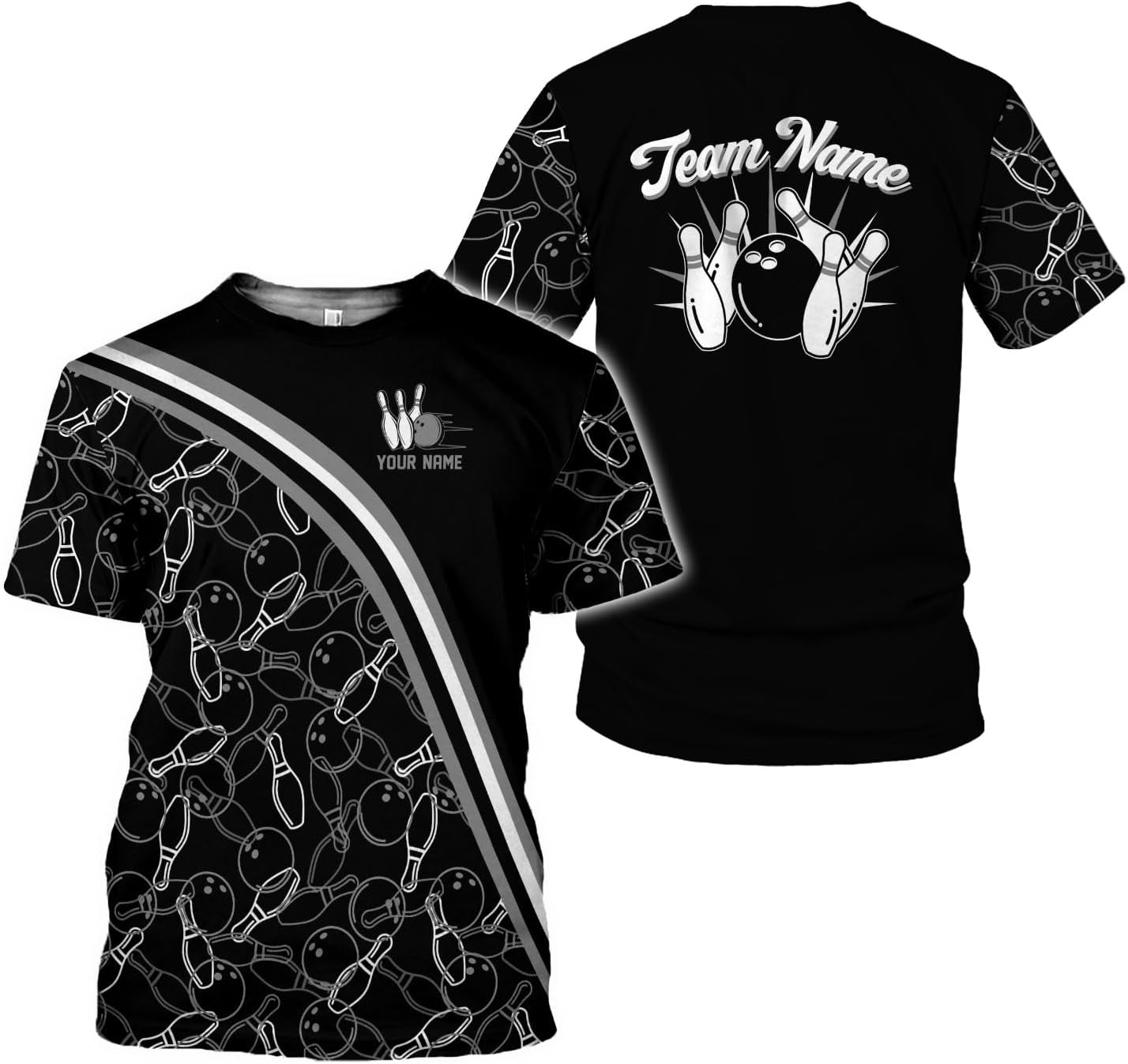 Podagree Personalized Name Bowling Shirts for Men and Women 3D, Bowling Shirts for Team Bowling, Bowling Shirts Gift