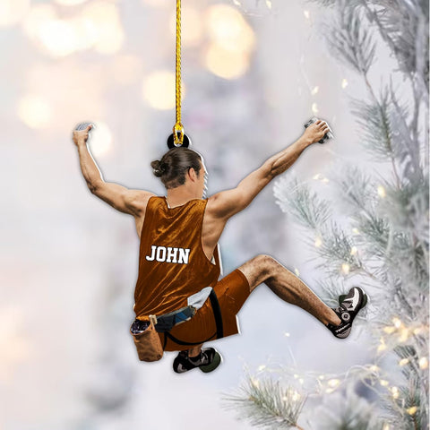 Artparel Personalized Rock Climbing Ornaments Rock Climbing Christmas Ornament Rock Climber Ornaments Climber Lover Mountaineer Ornament Gift for Men Women Gift for Climber (Climbing 6)