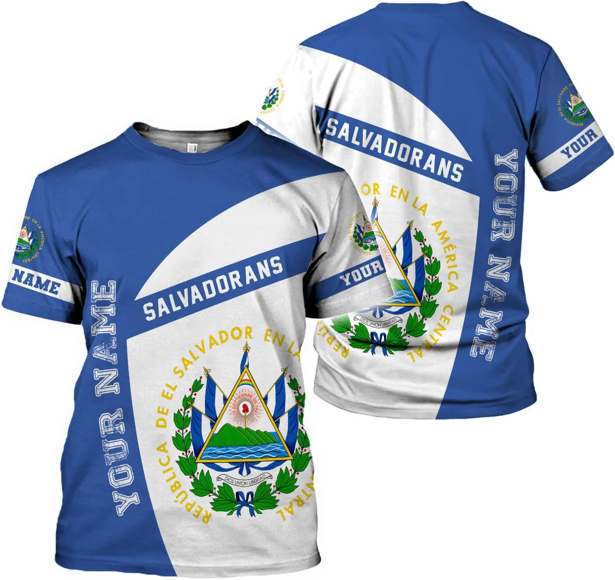 Personalized El Salvador Shirt Custom Camiseta de El Salvador Flag Shirt Men, Women Salvadorans Pride El Salvadoreña Tshirt