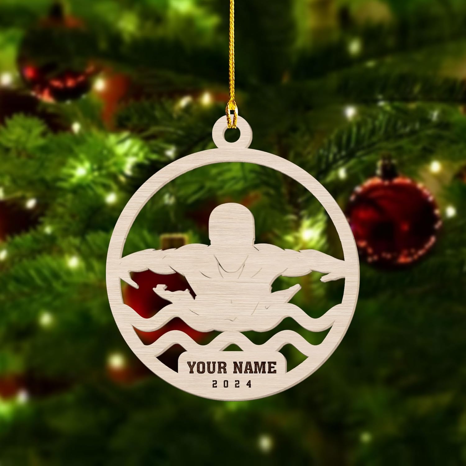 Artparel Personalized Swimming Ornament Gift for Swimming Lovers Ornaments Boy\/Girl Swimmer Christmas Ornament Christmas Tree Decor Swimming Christmas Ornament Lovers Xmas (SMM 3)
