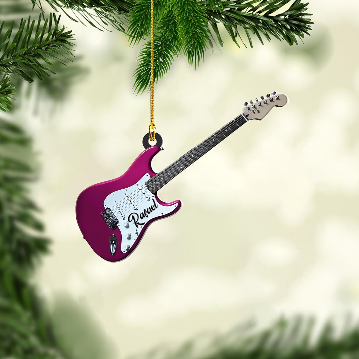 Personalized Guitar Ornament, Electric Guitar Ornament, Guitar Christmas Ornaments 2024, Acoustic Guitar Christmas Ornament, Guitar Christmas Ornaments Guitarist Gift Musical Instruments Xmas (G5)