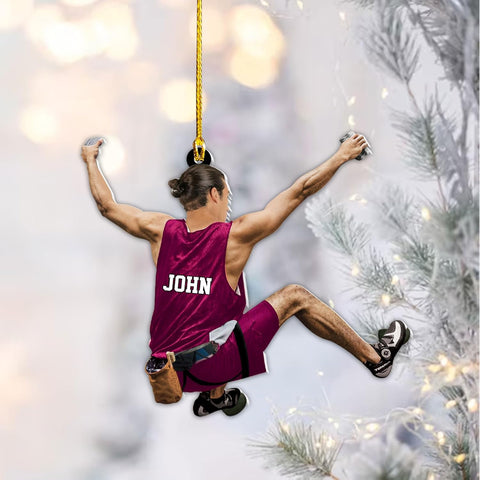 Artparel Personalized Rock Climbing Ornaments Rock Climbing Christmas Ornament Rock Climber Ornaments Climber Lover Mountaineer Ornament Gift for Men Women Gift for Climber (Climbing 6)