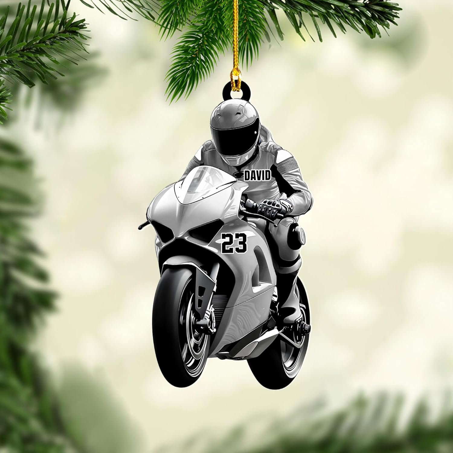 Artparel Custom Motorcycle Ornaments 2024 Motorcycle Ornaments for Christmas Tree Personalized Dirt Bike Ornament Motocross Christmas Ornament Biker Ornament (MC7)