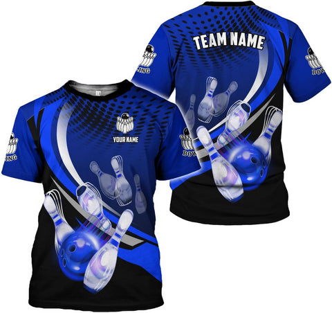 Rivelus Personalized Name Bowling Shirts for Men and Women 3D, Bowling Shirts for Team Bowling, Bowling Shirts Gift 4