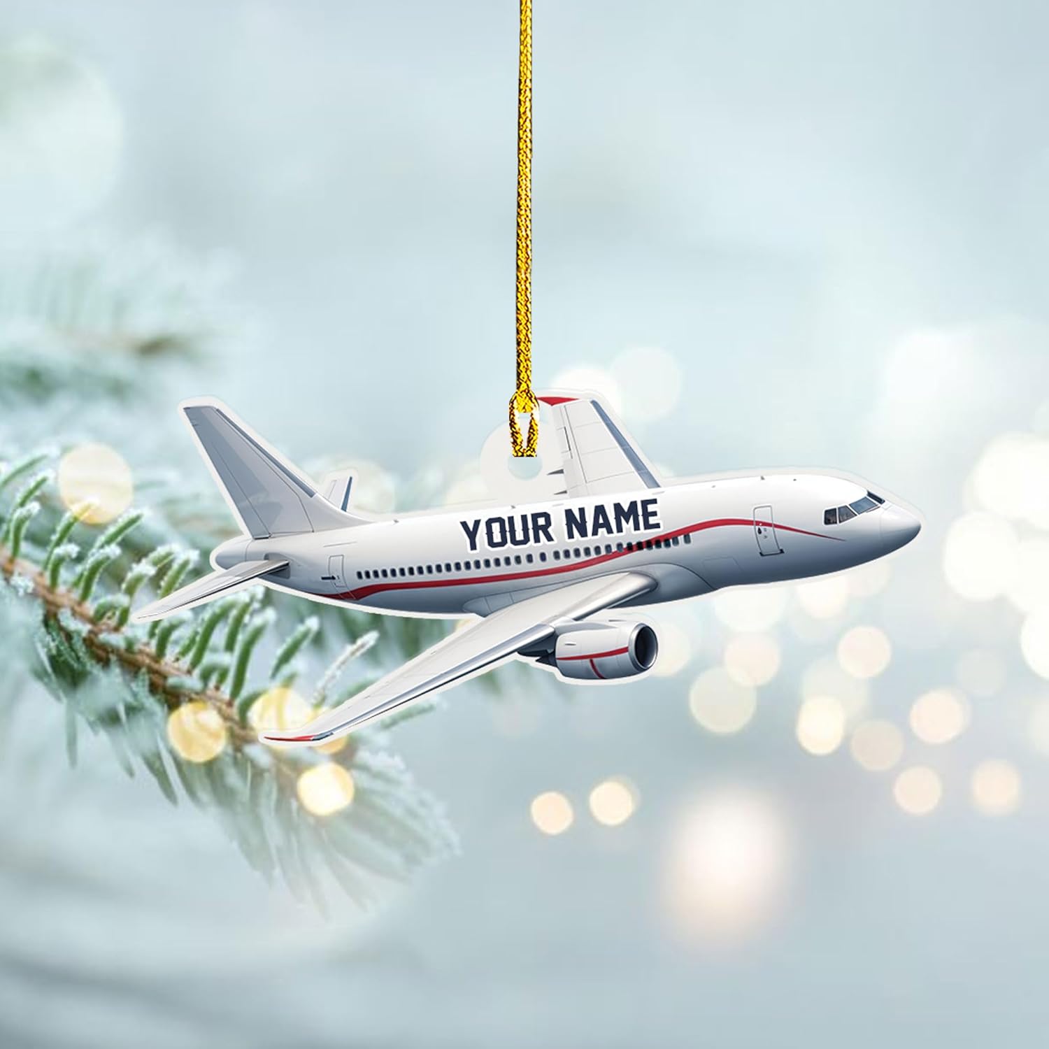 Customized Airplane Ornament, Personalized Name & Text Pilot Ornament Christmas 2024, Airplane Pilot Ornament, Airplane Ornament Hanging Christmas Tree, Pilot Captain Ornament (Acrylic, Style 10)