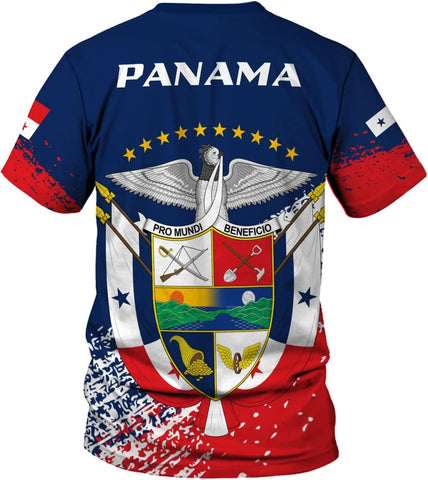 Custom Panama Shirts for Men 3D Panama Coat of Arms Shirts Panamanian Flag Pride Shirts Panama Hombres Camisa Men Women