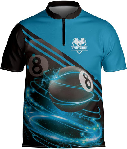 Artparel Personalized Billiard Jersey 3D Billiard Shirts for Men Billiard Bowling Jersey Billiards 9 Ball Pool Shirts for Men