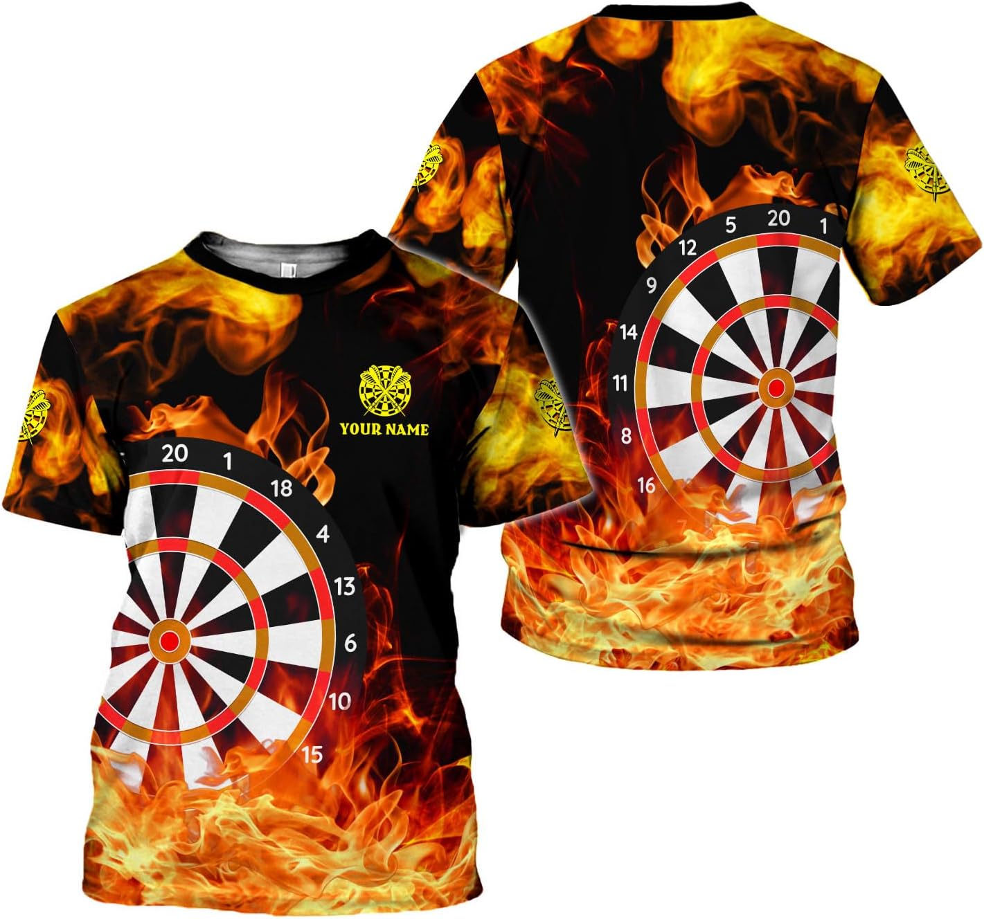 Ligthuy Personalized Name Dart Shirts 3D, Mens Dart Shirts, Dart Shirts for Teams, Funny Dart T-Shirts for Men and Women
