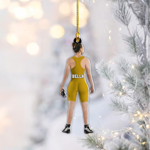 Artparel Personalized Wrestling Ornament Wrestling Helmet Ornaments Wrestling Christmas Ornament Gift for Wrestling Player Wrestling Christmas Tree Ornaments for Boys or Girls (Wrestling 4)