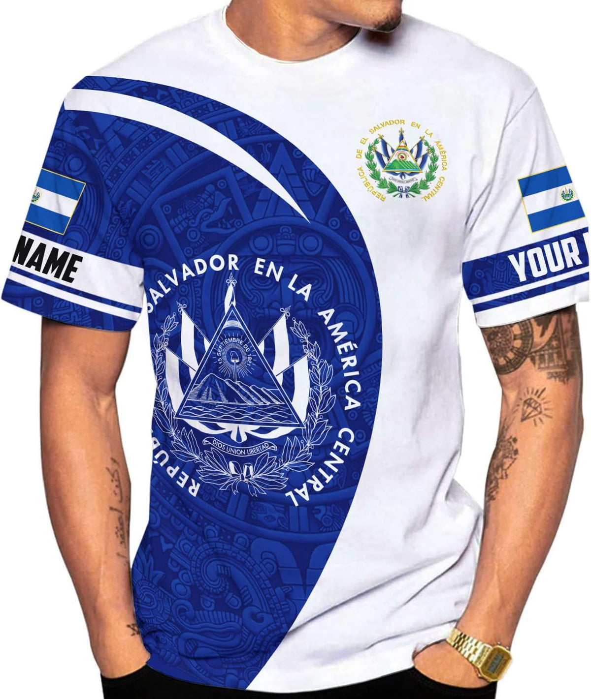 Personalized El Salvador Shirt Custom Camiseta de El Salvador Flag Shirt Men, Women Salvadorans Pride El Salvadoreña Tshirt
