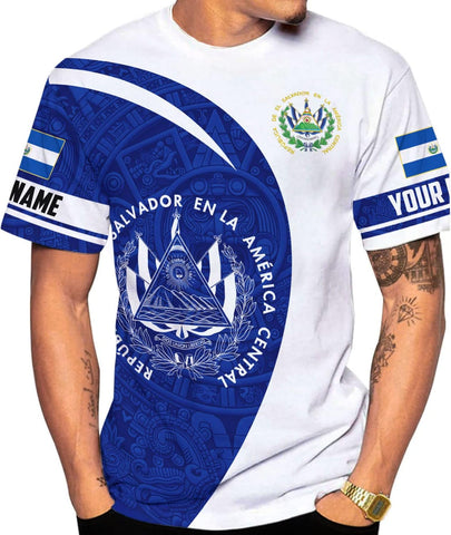 Personalized El Salvador Shirt Custom Camiseta de El Salvador Flag Shirt Men, Women Salvadorans Pride El Salvadoreña Tshirt