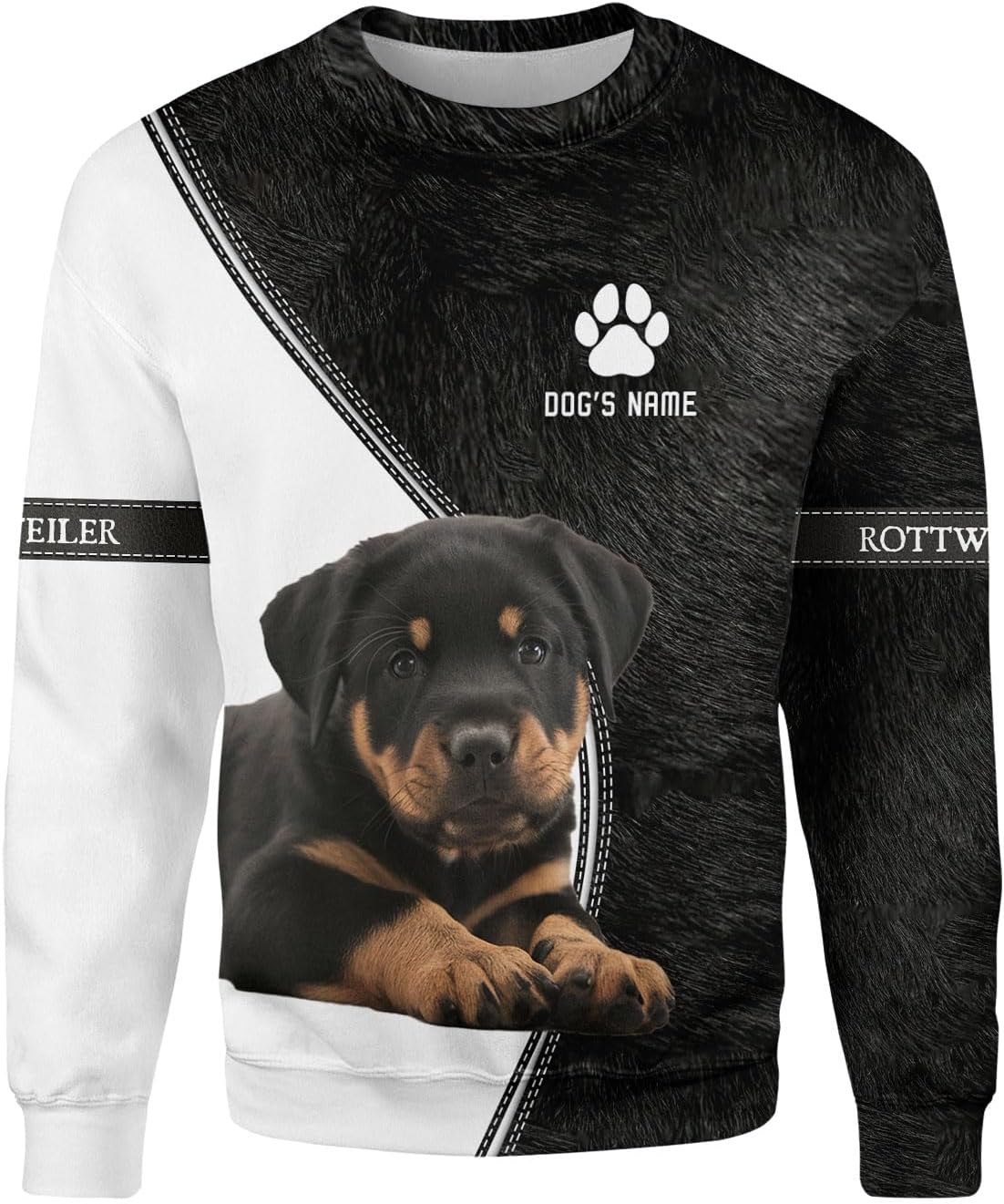 Personalized Rottweiler Dog 3D Hoodie, Custom Name Rottweiler Dog 3D T-Shirt, Sweatshirt, Hoodie Zip for Women, Mens