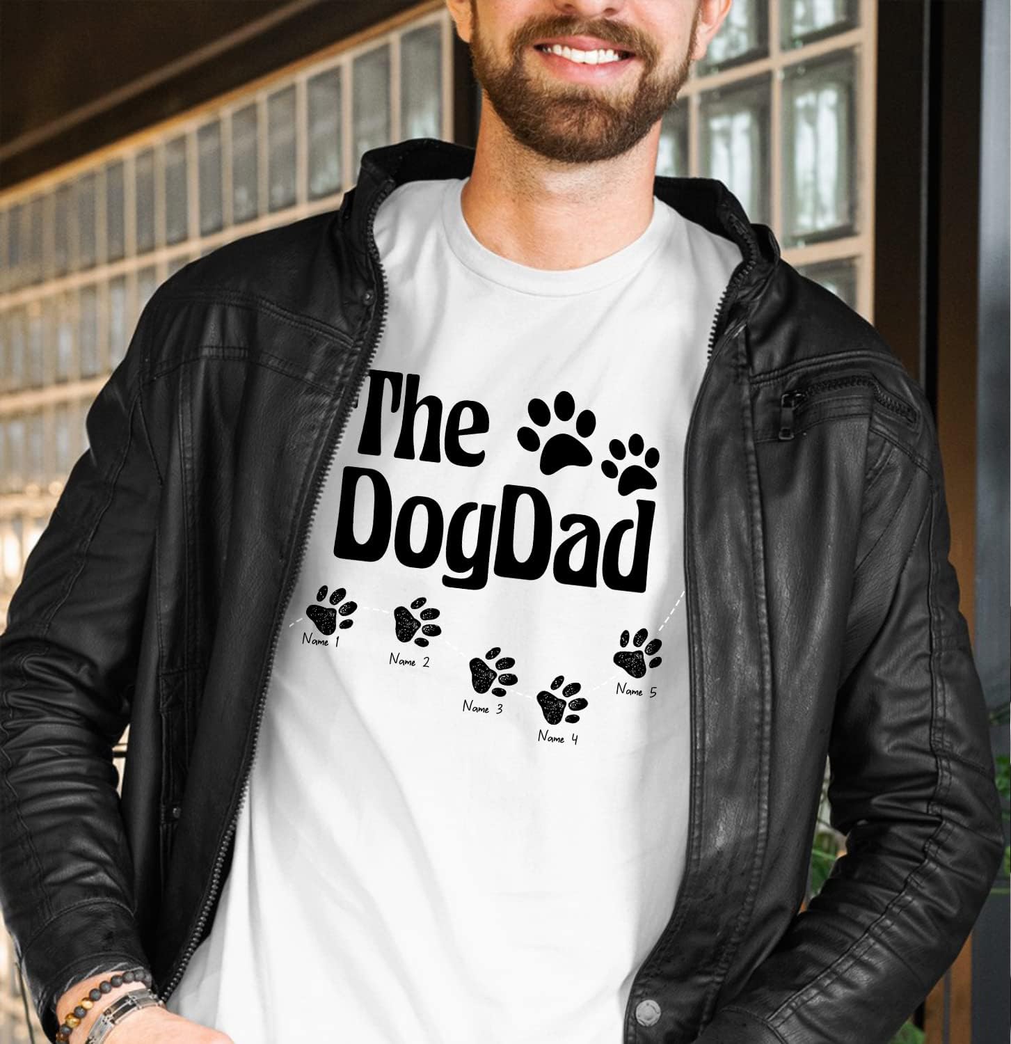 Personalized Dog Dad Shirts for Men, Best Dog Dad Ever Tshirt Gifts Fathers Day, Custom Funny Dogfather T-Shirt (TS16)