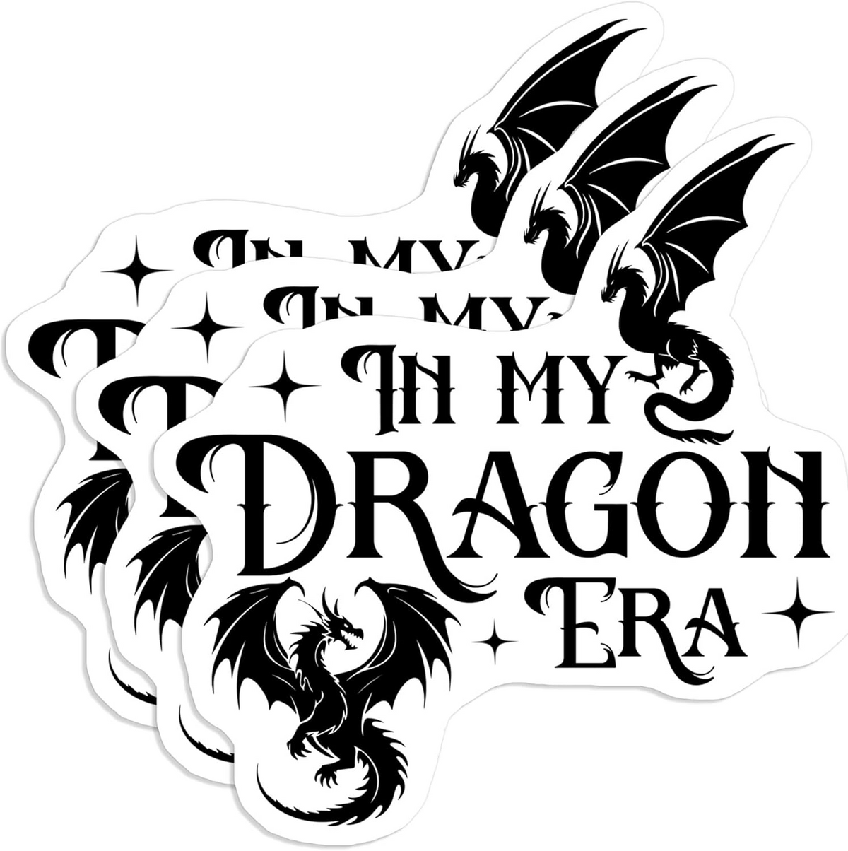 In My Dragon Era Sticker, Book Lover gift, Waterproof Vinyl Stickers for Laptop Kindle Car Tumbler Mug Phone Notebook