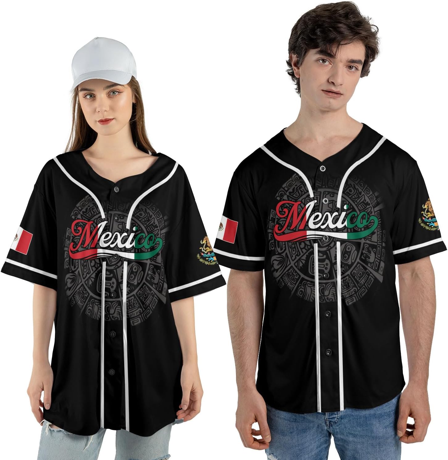 Mostefy Personalized Mexico Baseball Jerseys Mexican Eagle & Flag Shirt for Teams, Mexico Shirts for Men & Women Size S-5XL1