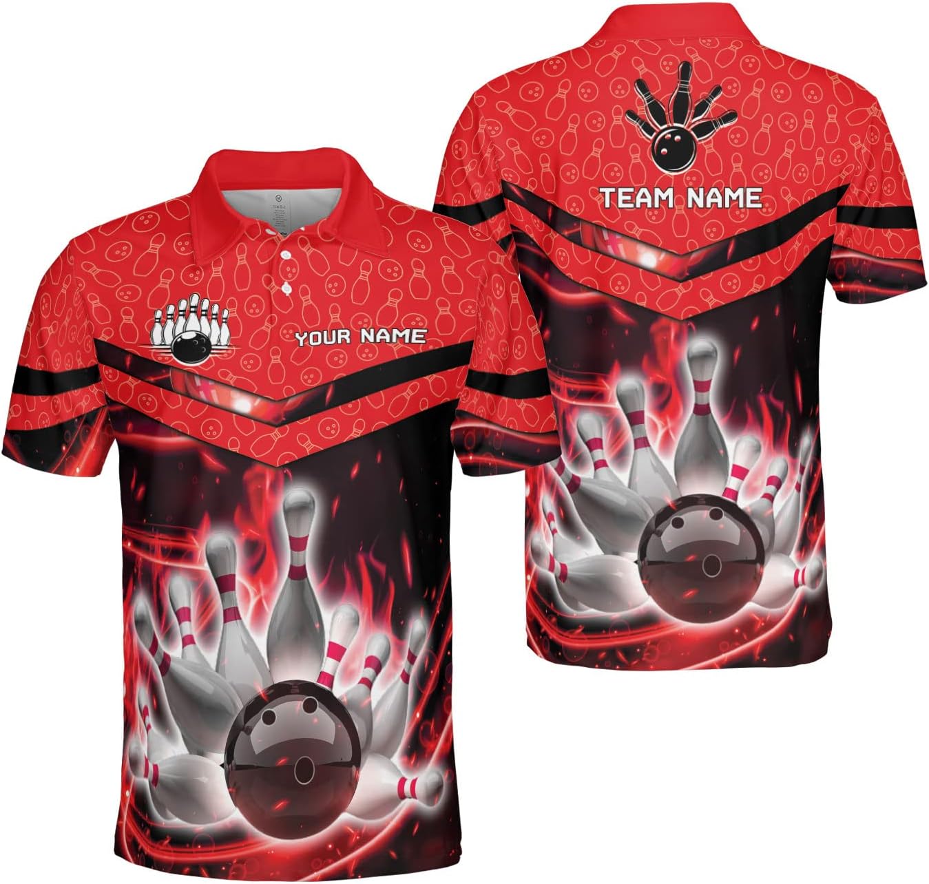 Mostprints Personalized Name Bowling Polo Shirts 3D for Men and Women, Bowling shirt, Bowling Shirts for Men Team Bowling Shirt