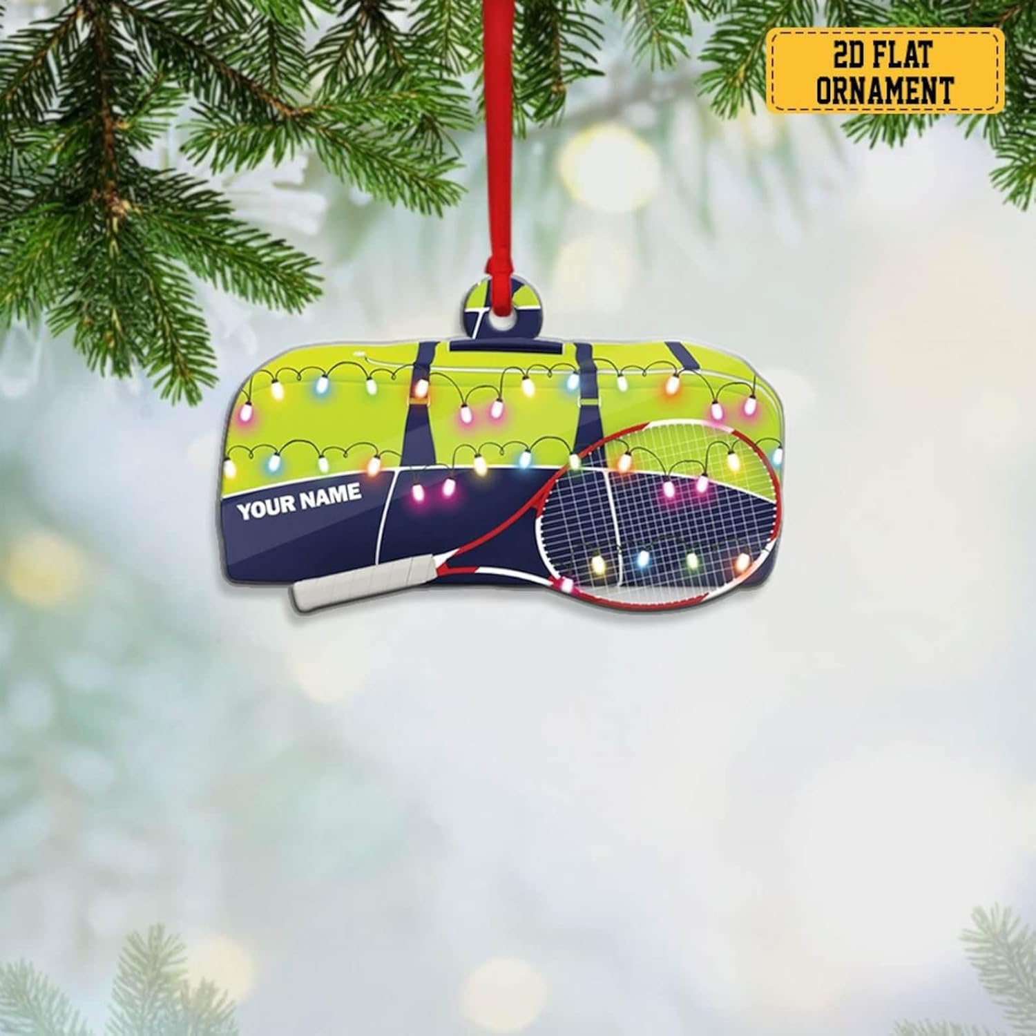 AOVL Personalized Tennis Christmas Ornaments Gifts for Tennis Lovers Tennis Player Ornaments Tennis Christmas Ornament Gift for Tennis Lover Tennis Player Men\/Woman Xmas (Tennis 17)