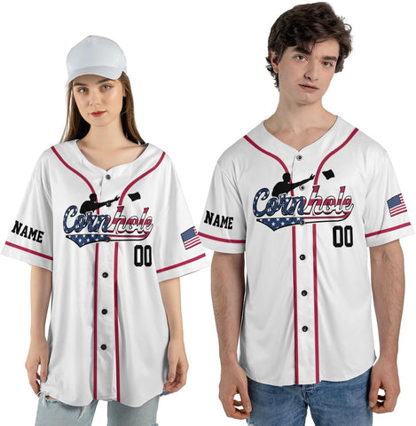 Royal Fight Personalized Cornhole Baseball Jersey Cornhole Toss Like A Boss Baseball Shirts Funny Cornhole Jerseys Men Women