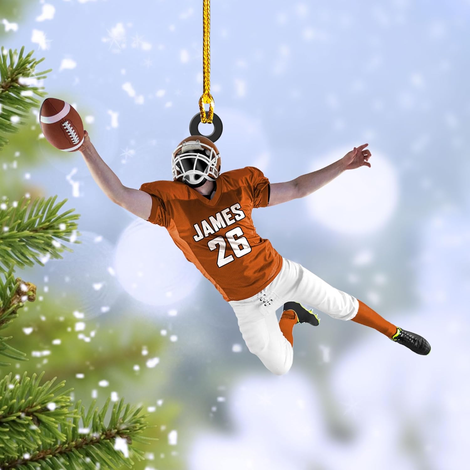 RoyalBro Personalized Football Ornaments 2023, Customized American Football Christmas Ornament, Football Ornament Christmas Tree Hanging Ornament Pine Tree Decorations (Football 6)