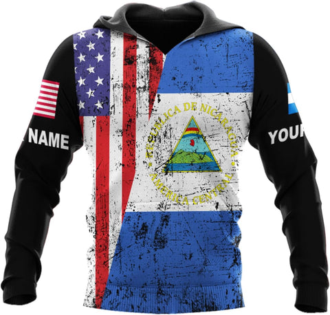 Vybonz Personalized Nicaragua Shirt 3D, Nicaragua Flag Shirts, Nicaraguan Camisas T-Shirt, Nicaragua Shirts for Men Women