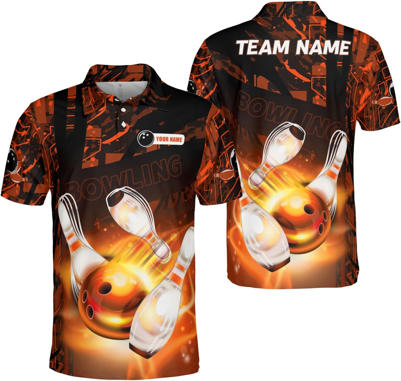 Ligthuy Personalized Name Bowling Polo Shirts 3D for Men and Women, Bowling Shirt, Bowling Shirts for Men Team Bowling Shirt