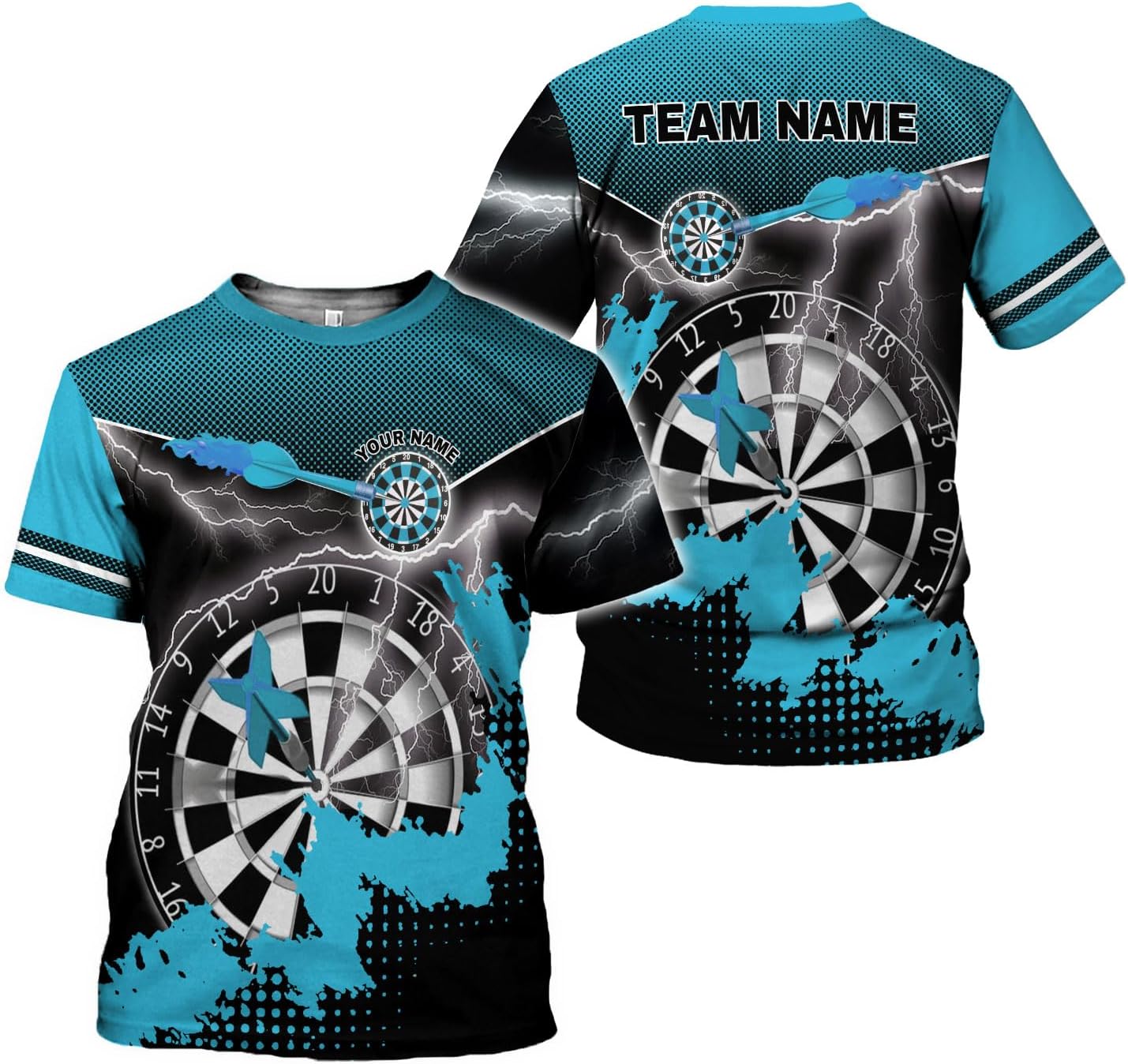 Artparel Personalized Dart Shirts for Men, Dart Polo 3D Shirts Custom Name Shirt, American Flag Shirt Unisex Shirt Size S-5XL