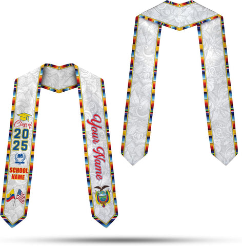 Pretyprints Ecuador Graduation Stole, Ecuadorians American Flag Graduation Sash 2025, Ecuadorians Graduation Sash