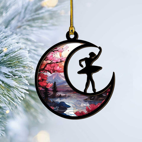 Tinoshop Personalized Dance Ornament 2024, Ballet Poses Suncatcher Ornament for Christmas Tree, Ballet Dance Dress Ballerina Ornament, Ballet Shoes Ornament, Keepsake for Ballet Dancers (ON297)