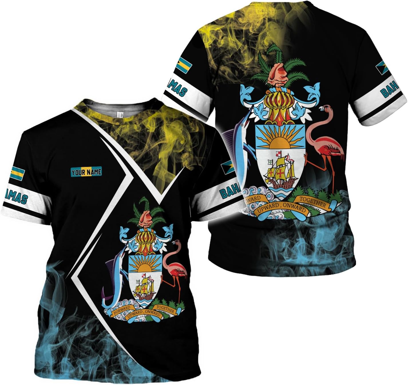 Personalized Bahamas Shirt 3D Custom Bahamas Flag Shirt for Men and Women Bahamas Pride Shirt
