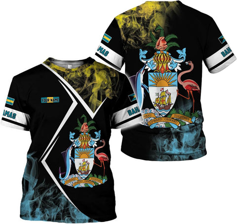 Personalized Bahamas Shirt 3D Custom Bahamas Flag Shirt for Men and Women Bahamas Pride Shirt