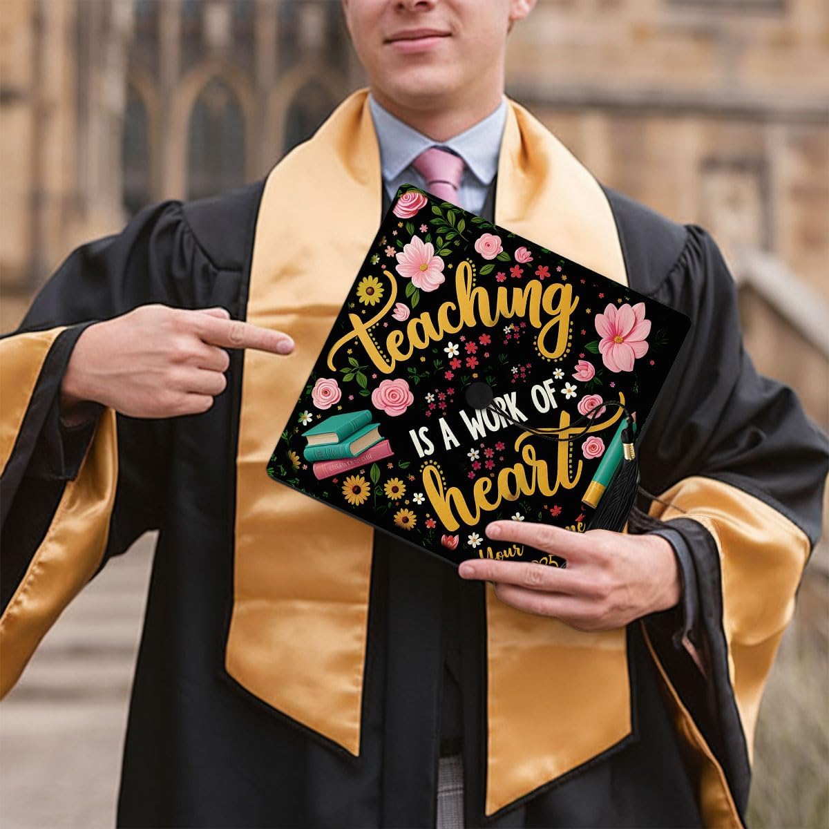 Pretyprints Personalized Teacher Graduation Cap Topper Teacher Gift Class Of 2025 Graduation Cap Decoration Topper