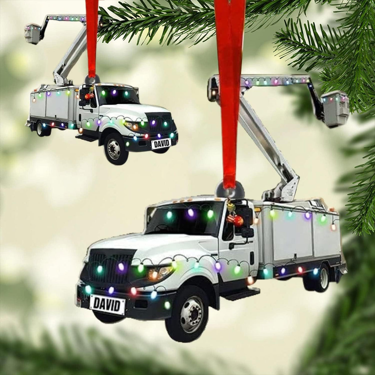 HomeDesign Personalized Lineman Ornament Custom Lineman Ornaments Line Man Christmas Ornaments Gifts for Lineman Ornament Lineman Christmas Hanging Ornament Lineman Gift (Style 1)