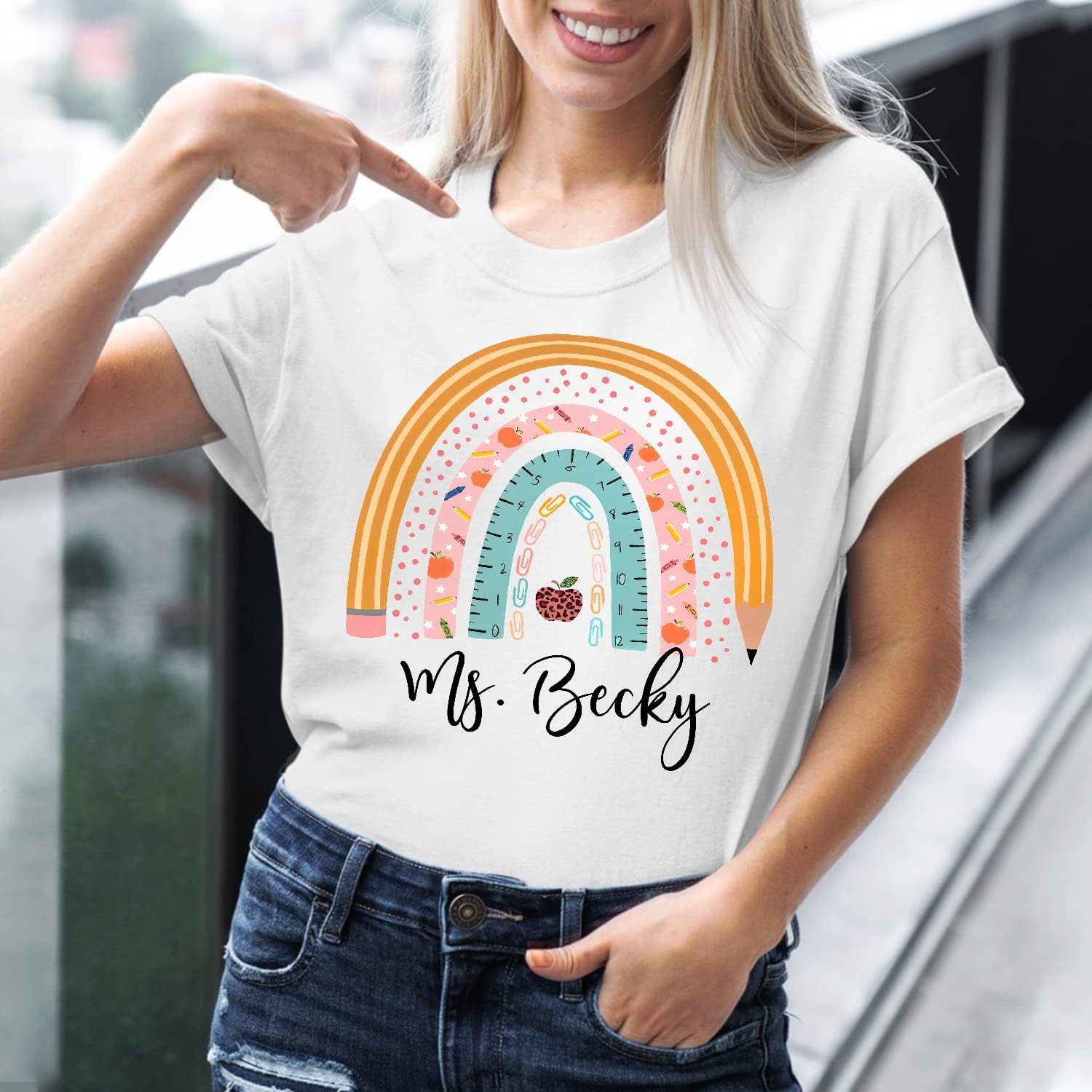 Personalized Teacher Shirts, Custom Teacher Shirt for Women, Cute Teacher T-Shirt, Gift Idea for Teacher, Teaching Shirt Tee